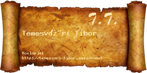 Temesvári Tibor névjegykártya